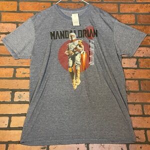 Mad Engine Star Wars Mandalorian Grogu Graphic T-Shirt Gray Men's XL NWT